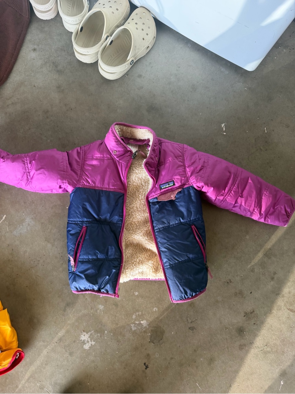 Patagonia Kids Two-Tone Puffer Jacket - Pink & Navy